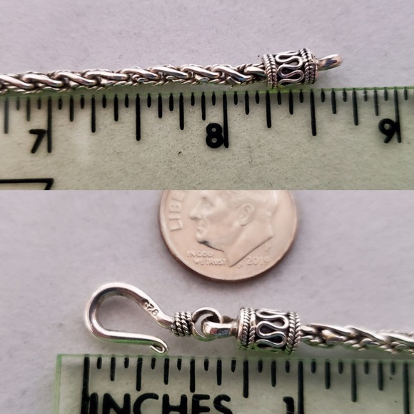 Sterling Silver Bracelet Bali-Style 8.5” - Picture 12 of 15